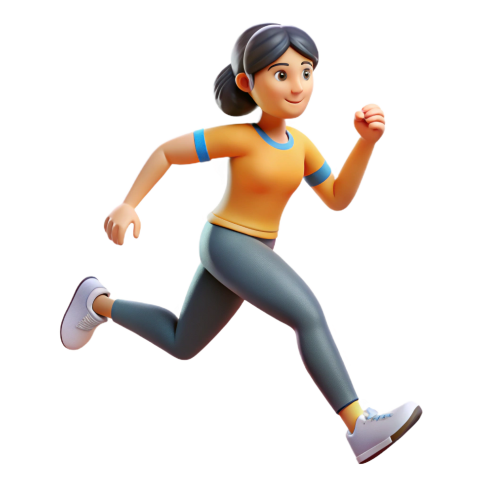 mesmerizing signature Woman running in place. NO BACKGROUND with Transparent Background. png