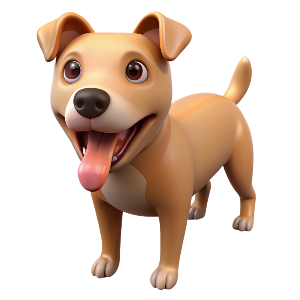vibrant timeless Dog panting with its tongue out. NO BACKGROUND with Transparent Background. png