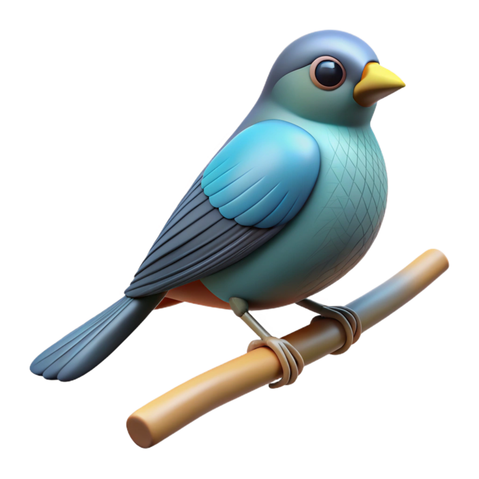 splendid remarkable Bird perched on a branch. NO BACKGROUND with Transparent Background. png