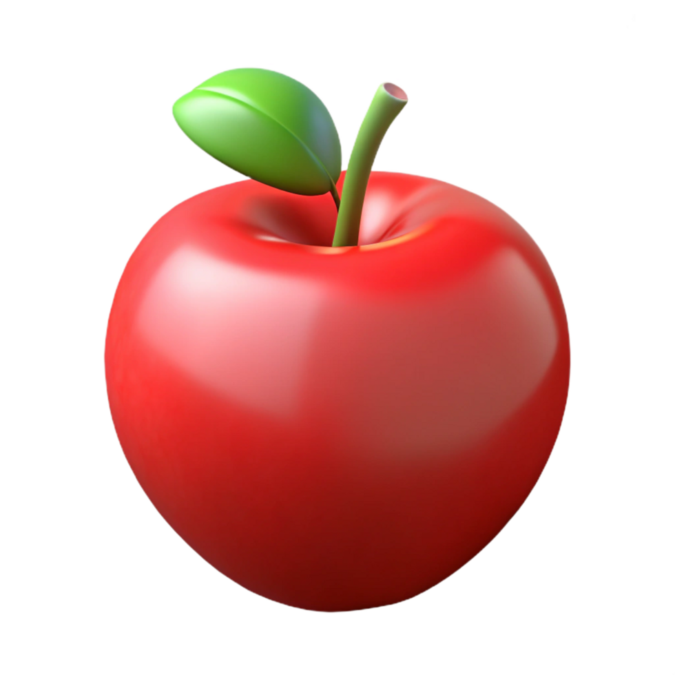 wonderful signature Single red apple. NO BACKGROUND with Transparent Background. png