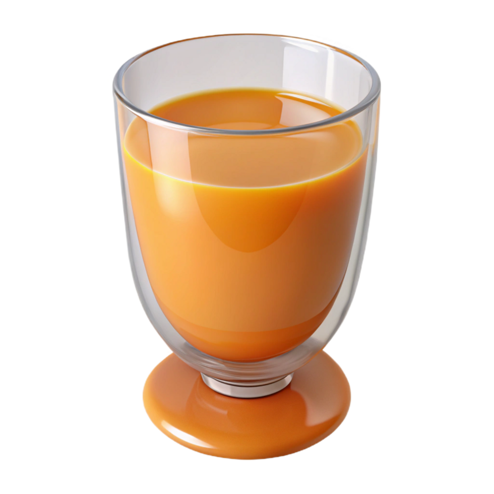 sought-after minimalist Glass of orange juice. NO BACKGROUND with Transparent Background. flawless png