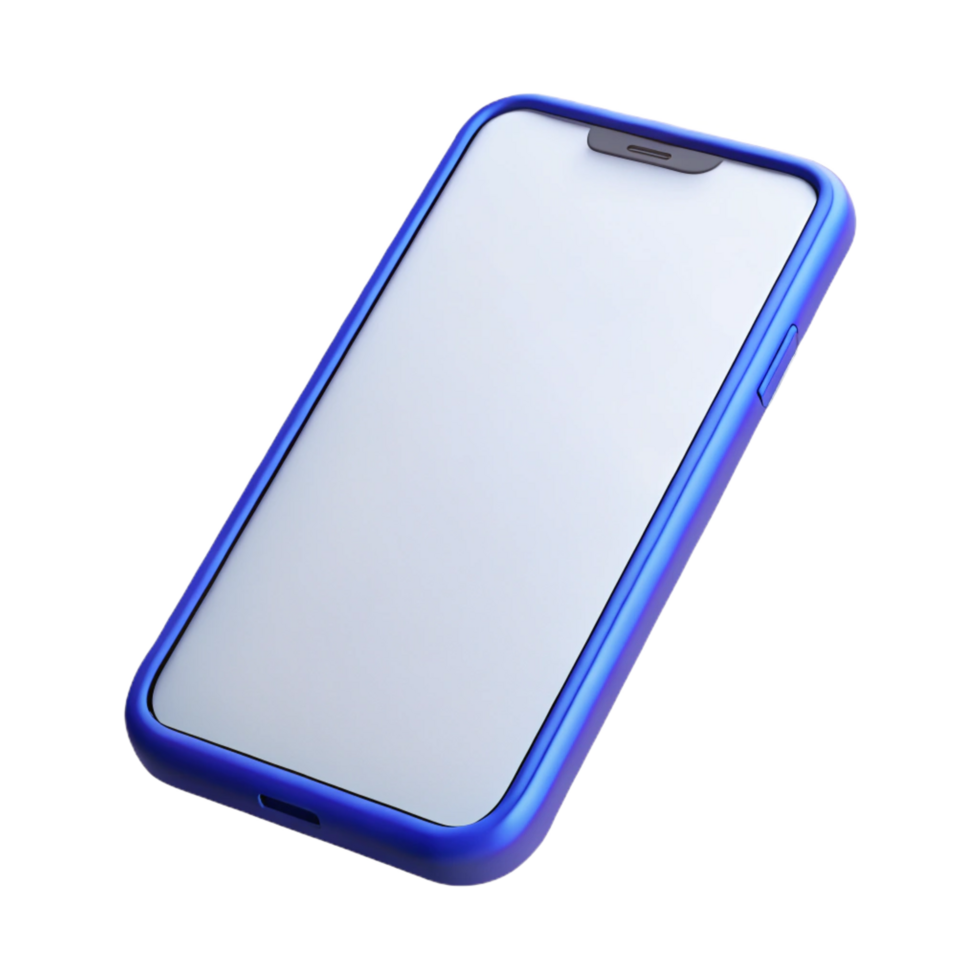 stunning dynamic rustic Mobile phone displaying a blank screen. NO BACKGROUND with Transparent Background. expertly shot png