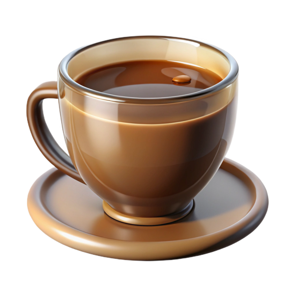 immaculate avant-garde Cup of coffee. NO BACKGROUND with Transparent Background. 4K png