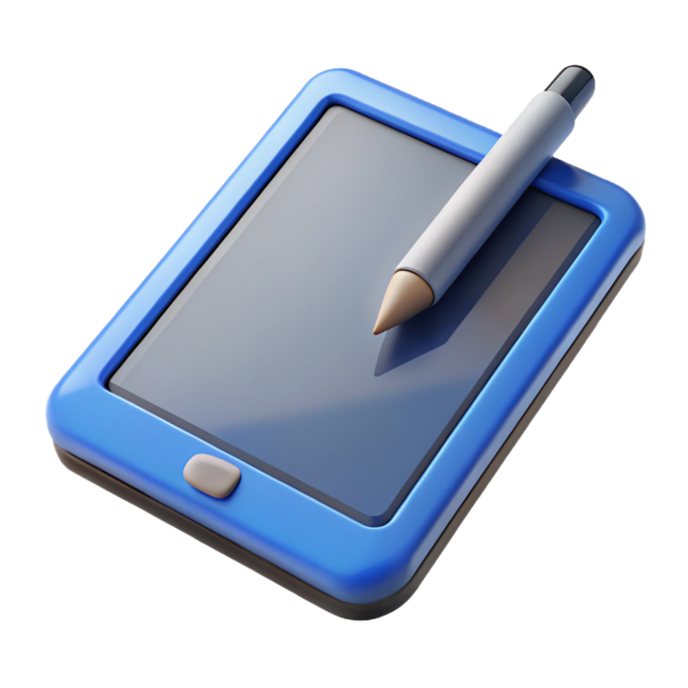 fascinating baroque Tablet computer with a stylus. NO BACKGROUND with Transparent Background. elite png