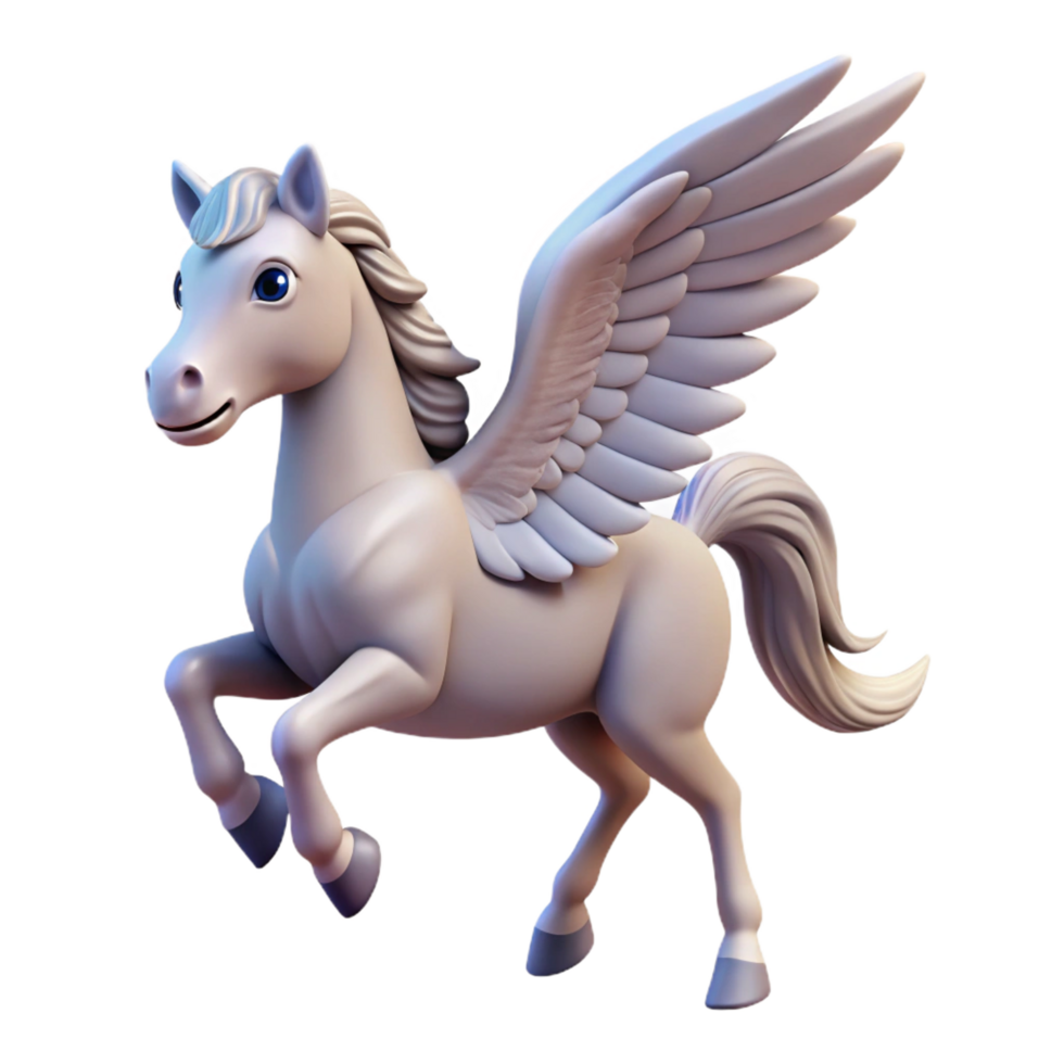 memorable renaissance Pegasus, winged horse. NO BACKGROUND with Transparent Background. genuine png