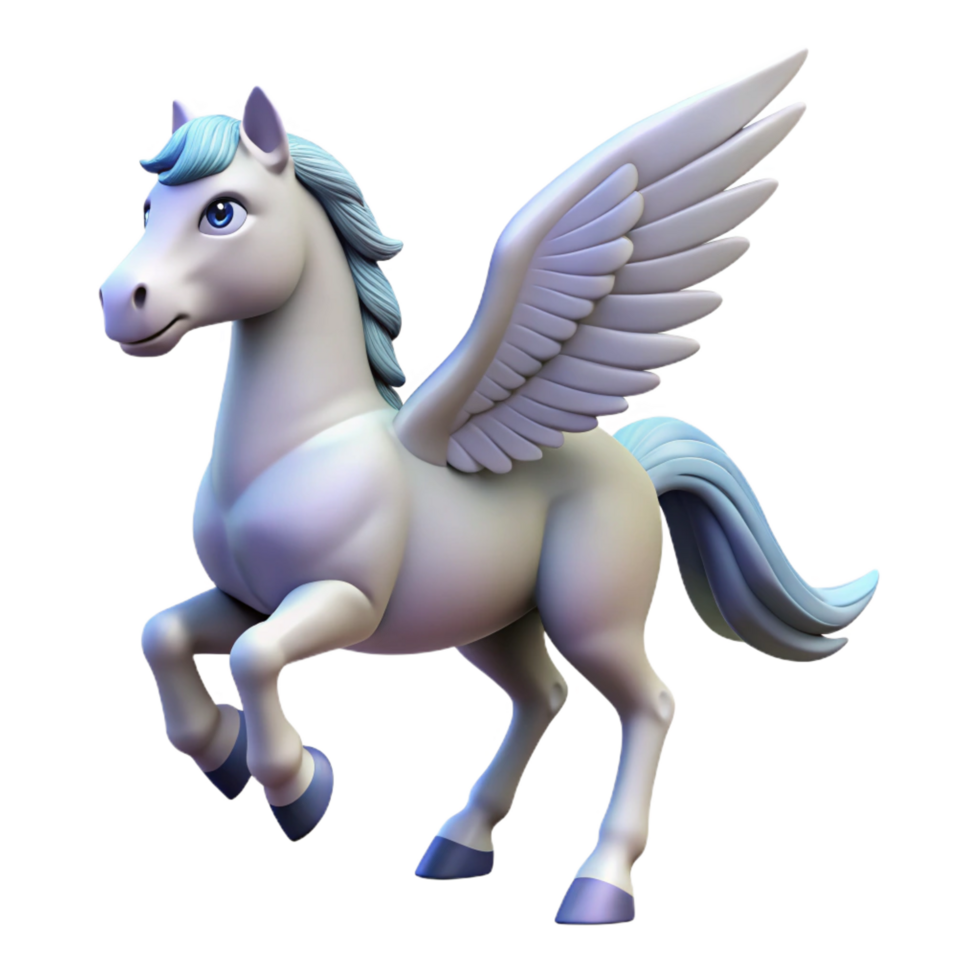 whimsical captivating Pegasus, winged horse. NO BACKGROUND with Transparent Background. elite png
