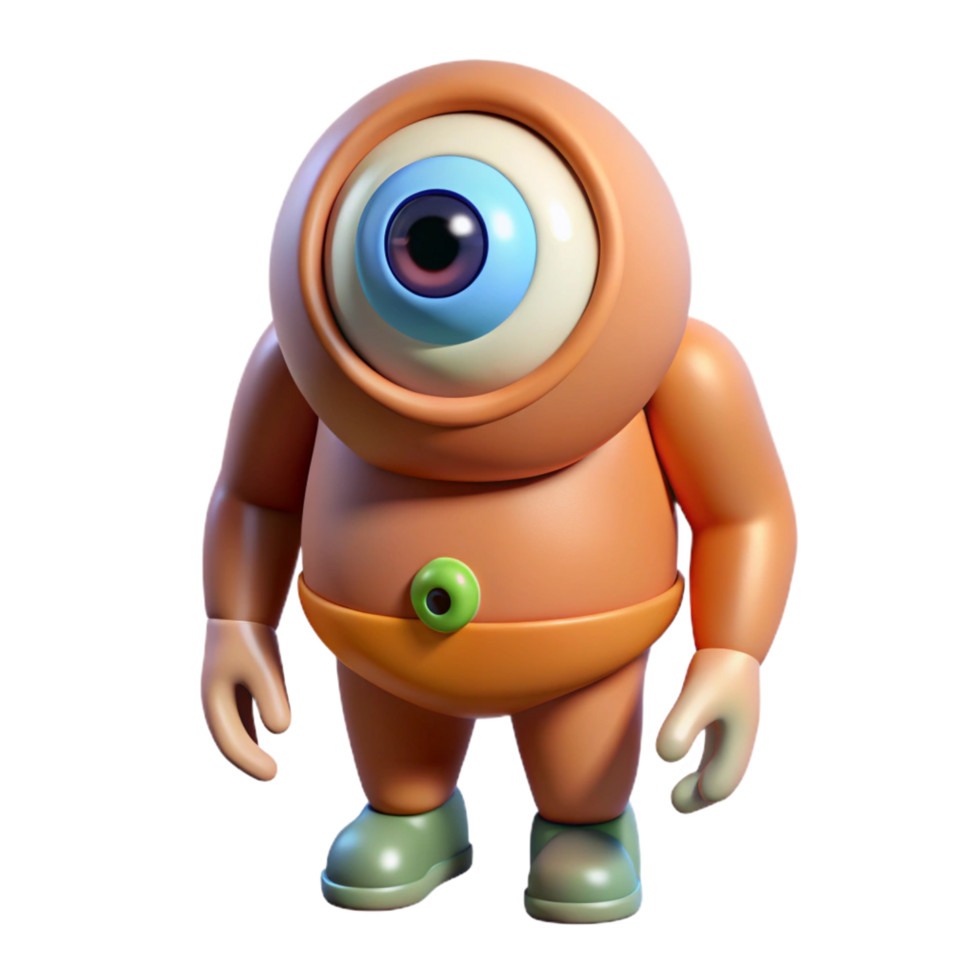 pristine mysterious elegant Cyclops, one-eyed giant. NO BACKGROUND with Transparent Background. authentic png