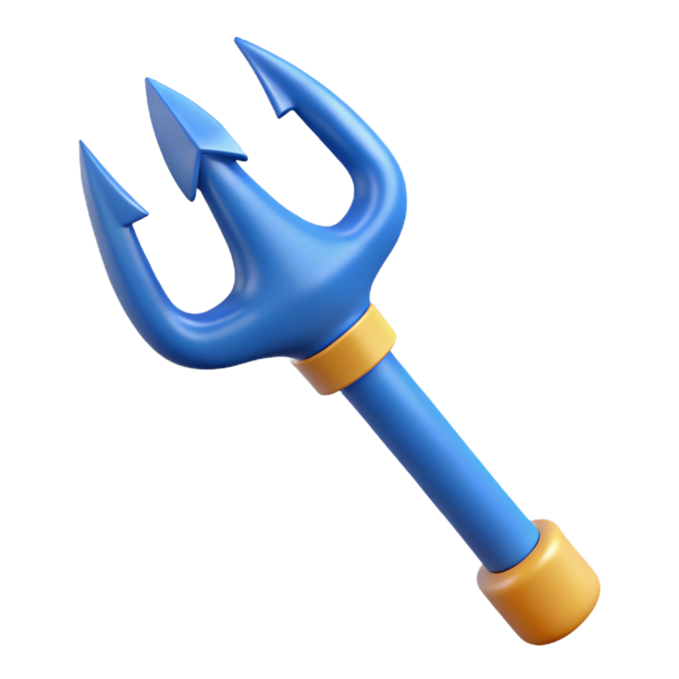 melancholic mesmerizing Trident of Poseidon. NO BACKGROUND with Transparent Background. perfect clarity png