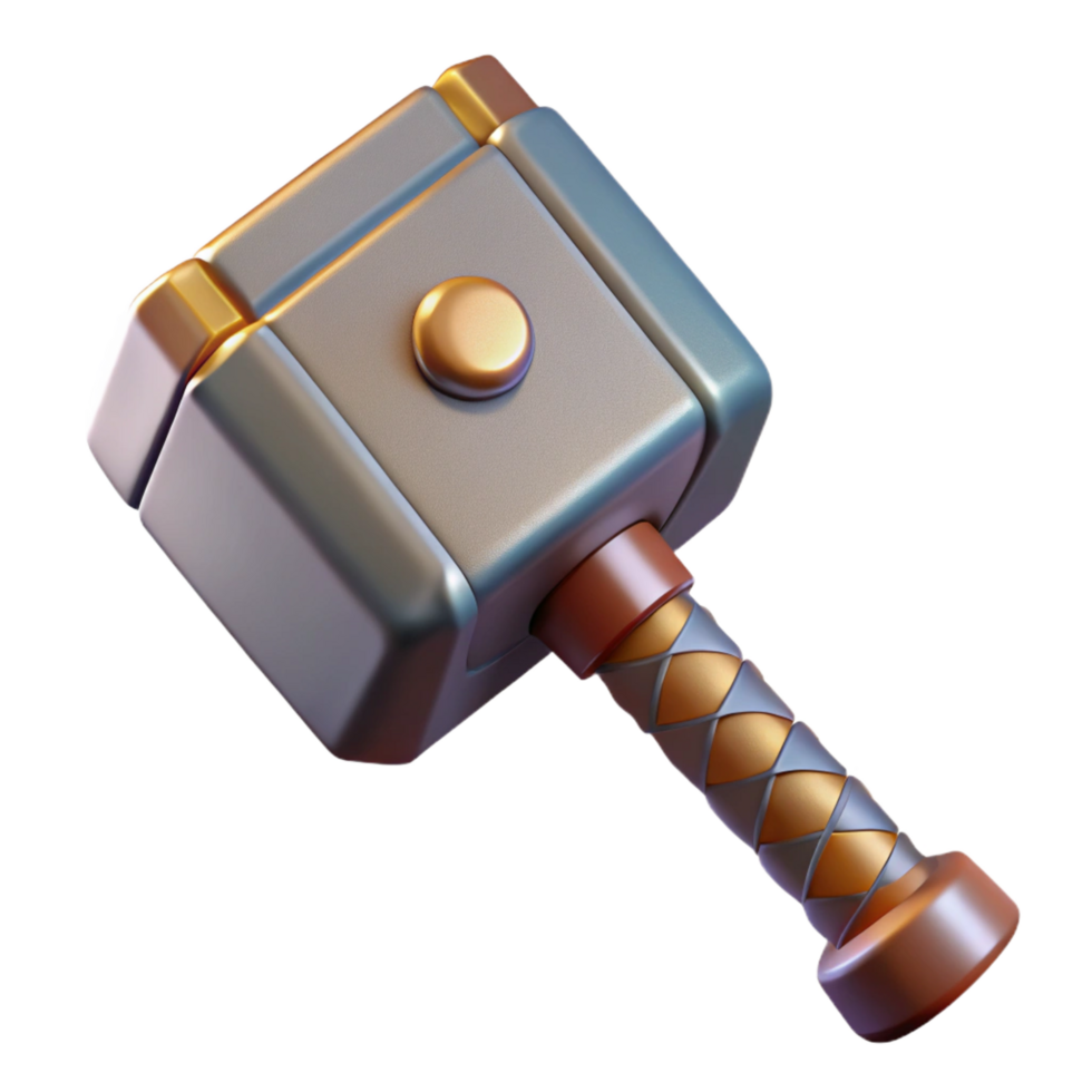 timeless tropical Thor's Hammer, Mjolnir. NO BACKGROUND with Transparent Background. exclusive png