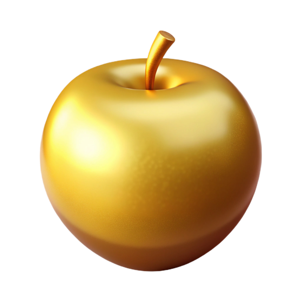 whimsical captivating Golden Apple of Discord. NO BACKGROUND with Transparent Background. expertly shot png