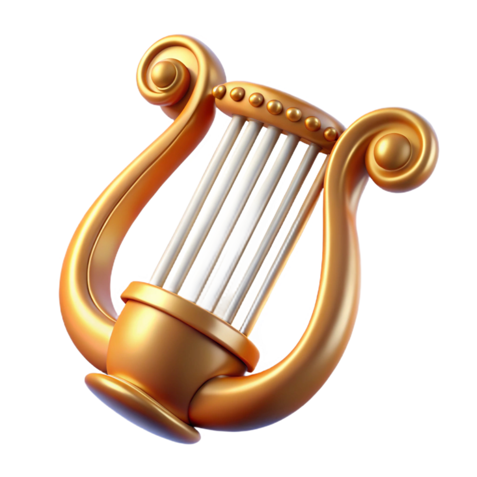 majestic romantic urban Lyre of Apollo. NO BACKGROUND with Transparent Background. perfect clarity png