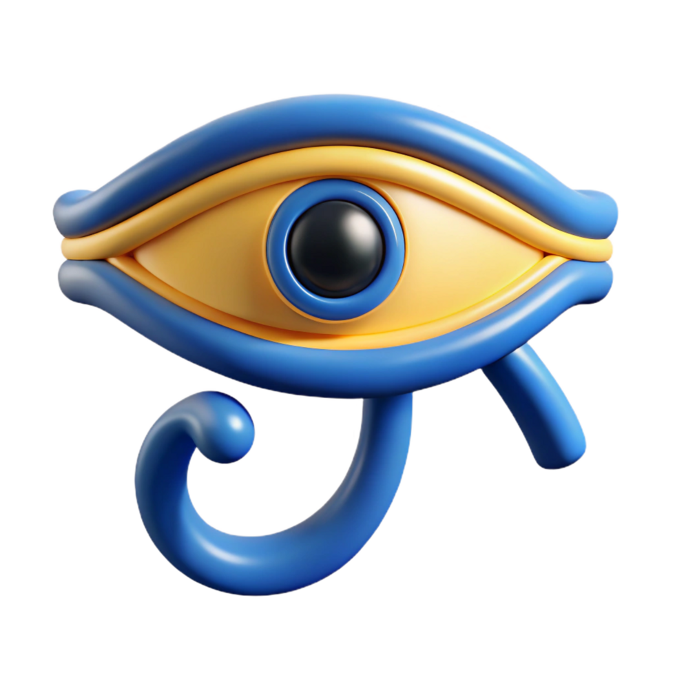impressive sought-after Eye of Horus, Egyptian symbol of protection. NO BACKGROUND with Transparent Background. png