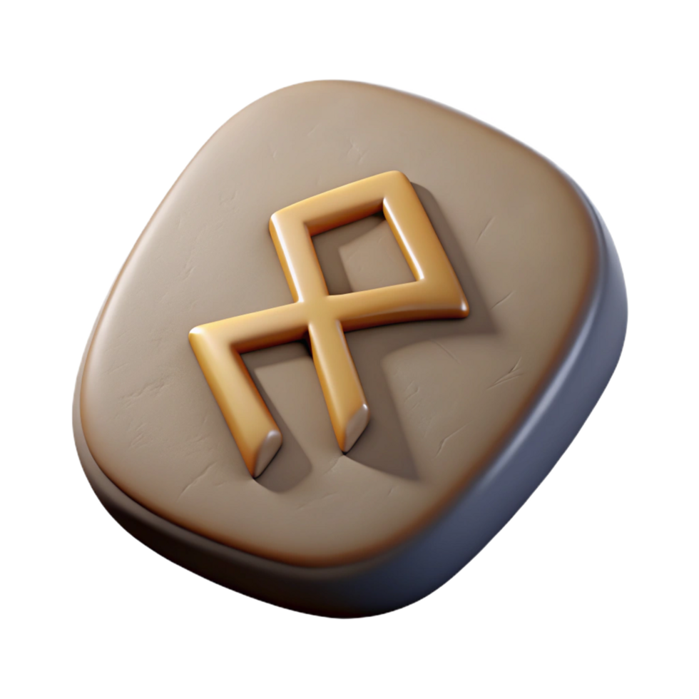 standout modern Norse Rune Stone with inscription. NO BACKGROUND with Transparent Background. handcrafted png