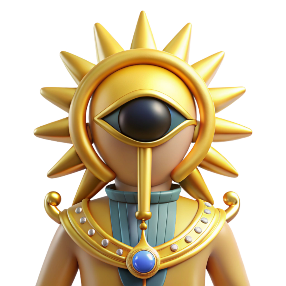 striking dreamy tropical Ra, Egyptian sun god. NO BACKGROUND with Transparent Background. high resolution png
