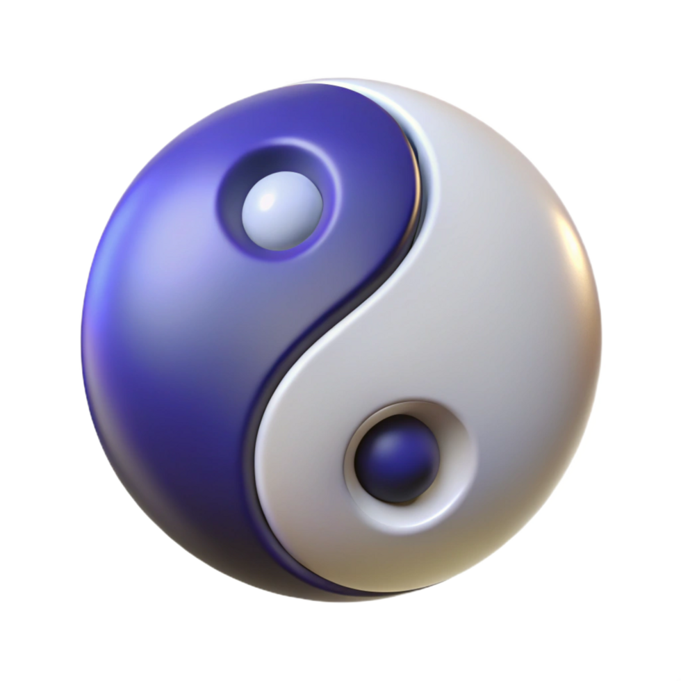 peaceful immaculate Yin and Yang symbol. NO BACKGROUND with Transparent Background. professional png
