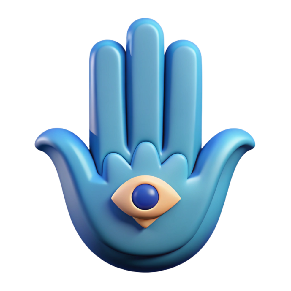 serene passionate retro Hamsa hand symbol. NO BACKGROUND with Transparent Background. genuine png
