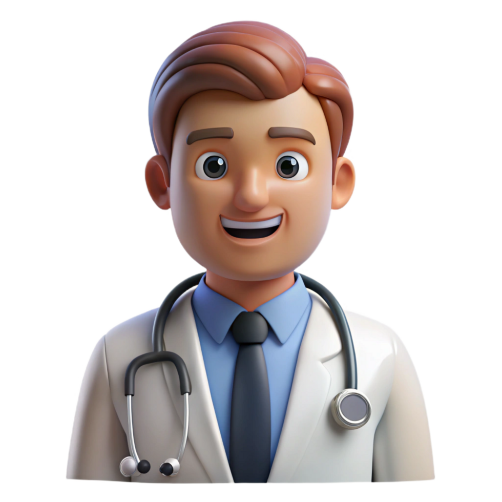 magnificent standout Confident male doctor with stethoscope, NO BACKGROUND with Transparent Background. png