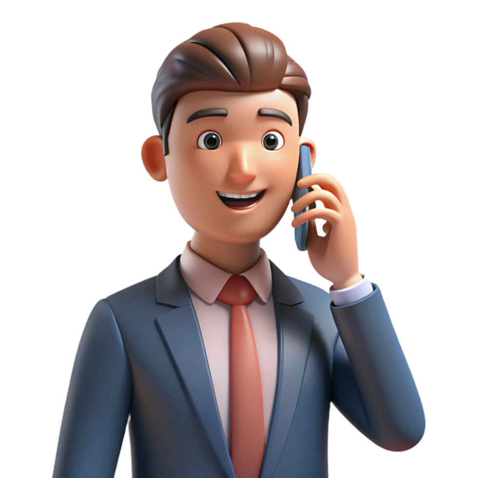 quintessential victorian Serious businessman talking on cell phone, NO BACKGROUND with Transparent Background. exclusive png