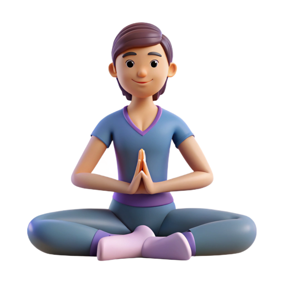 wonderful calm abstract Yoga instructor in lotus position, NO BACKGROUND with Transparent Background. exclusive png