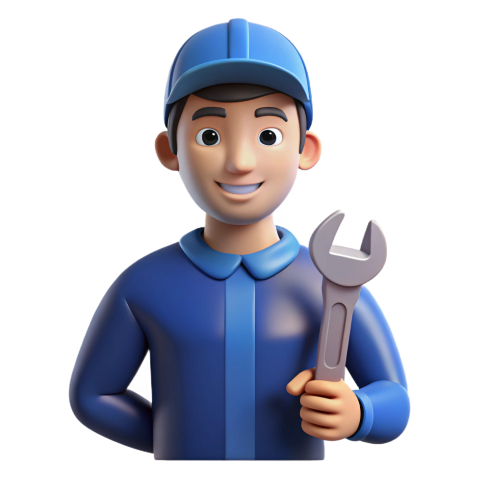 majestic rare Mechanic with wrench, NO BACKGROUND with Transparent Background. png