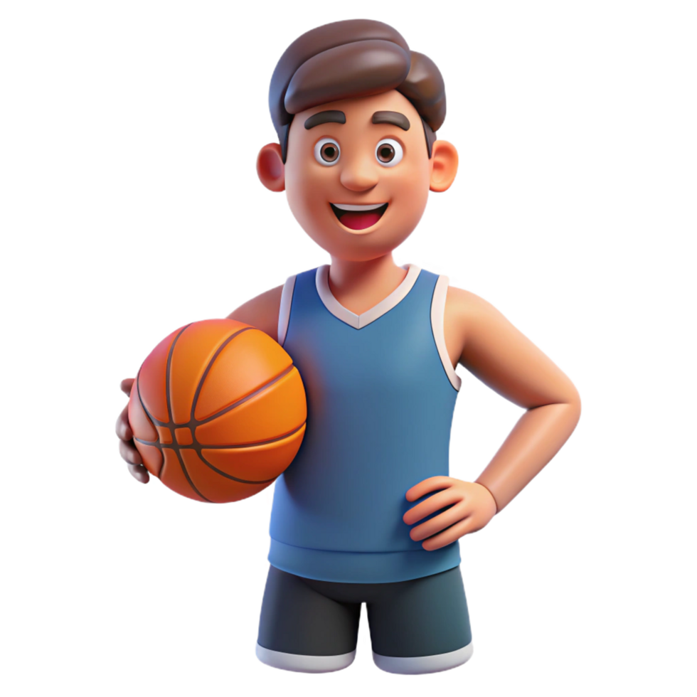 picturesque distinctive Athlete holding basketball, NO BACKGROUND with Transparent Background. png