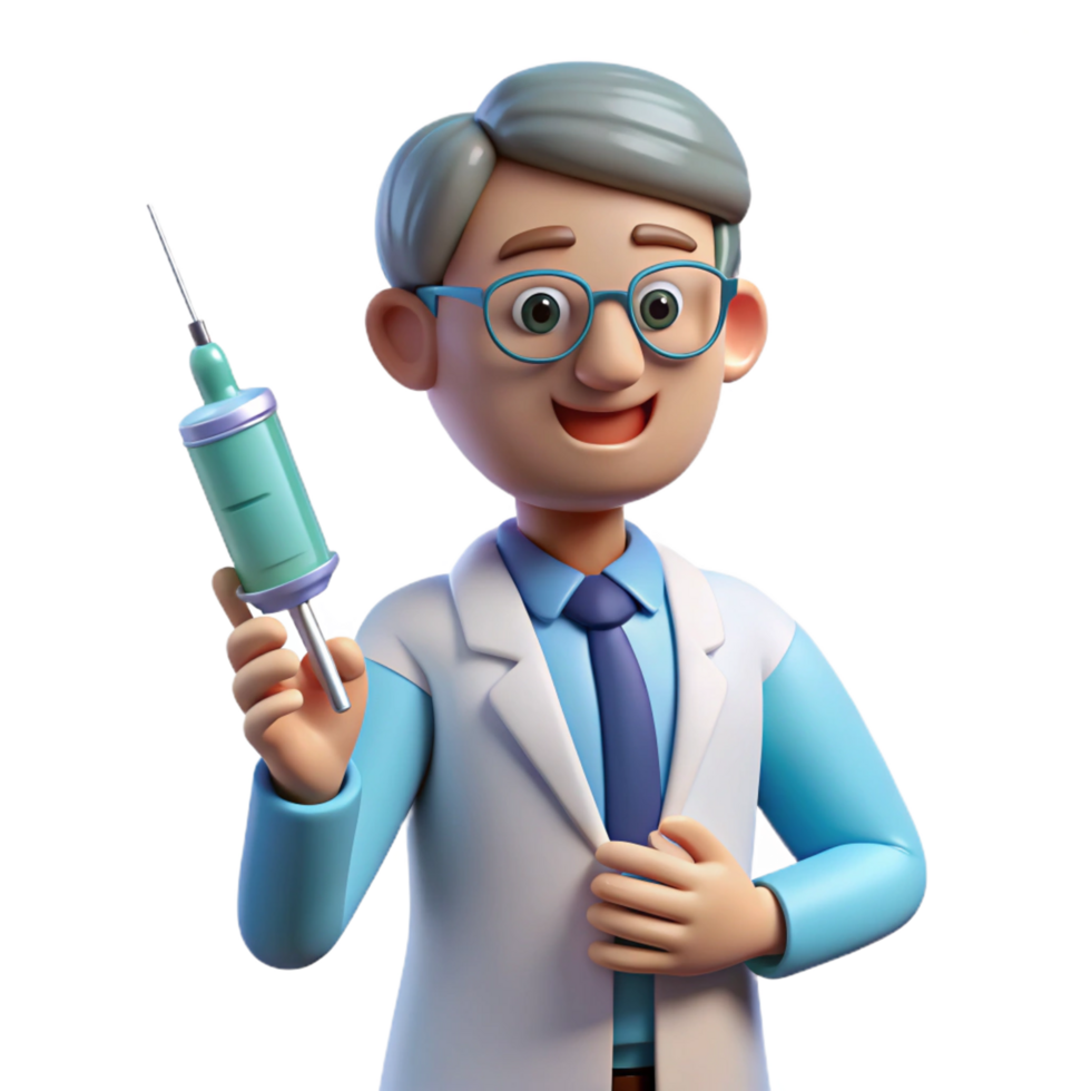 sought-after traditional Doctor holding syringe, NO BACKGROUND with Transparent Background. handcrafted png