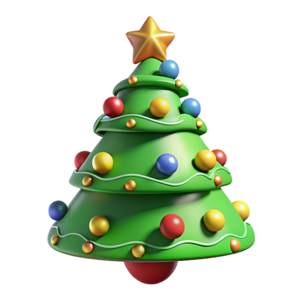 majestic standout Christmas tree decorated with ornaments, NO BACKGROUND with Transparent Background. png
