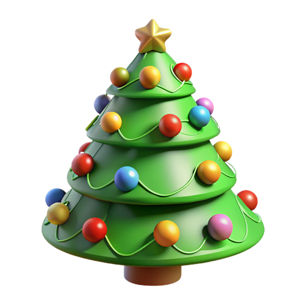 mysterious serene Christmas tree decorated with ornaments, NO BACKGROUND with Transparent Background. artisan png