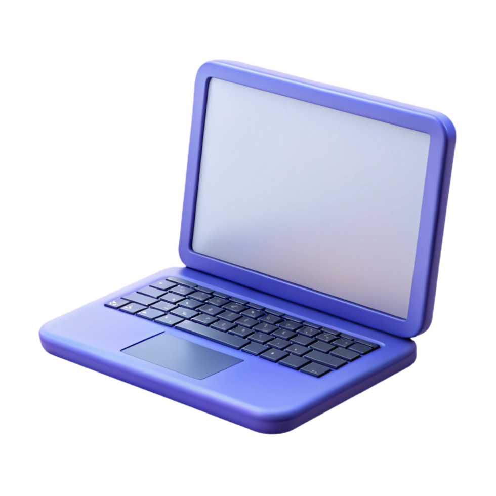 magnificent signature Laptop with blank screen, NO BACKGROUND with Transparent Background. png