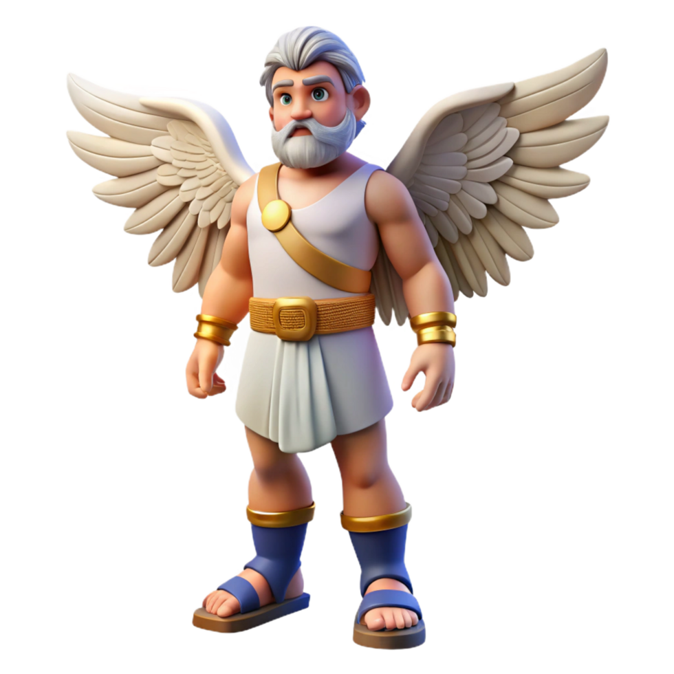 mesmerizing melancholic impressionist Hermes, Messenger God, wearing winged sandals. NO BACKGROUND with Transparent Background. perfect clarity png