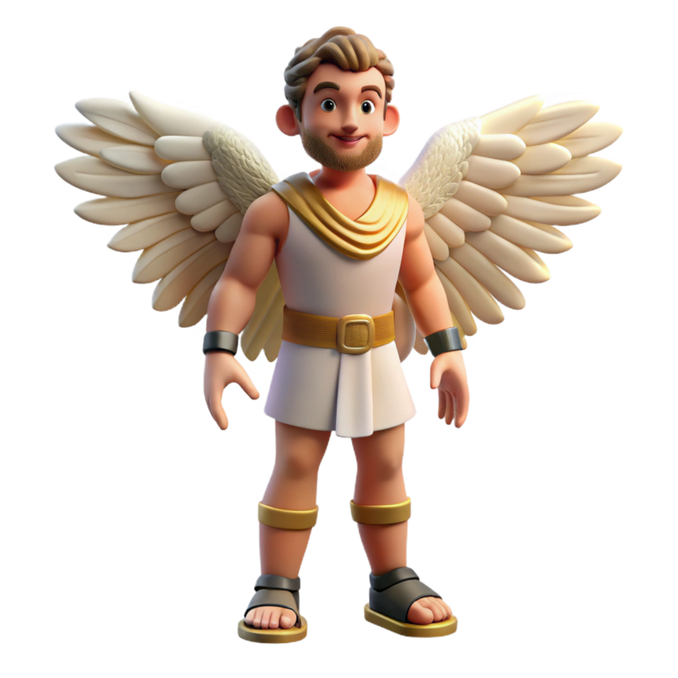 striking organic Hermes, Messenger God, wearing winged sandals. NO BACKGROUND with Transparent Background. elite png