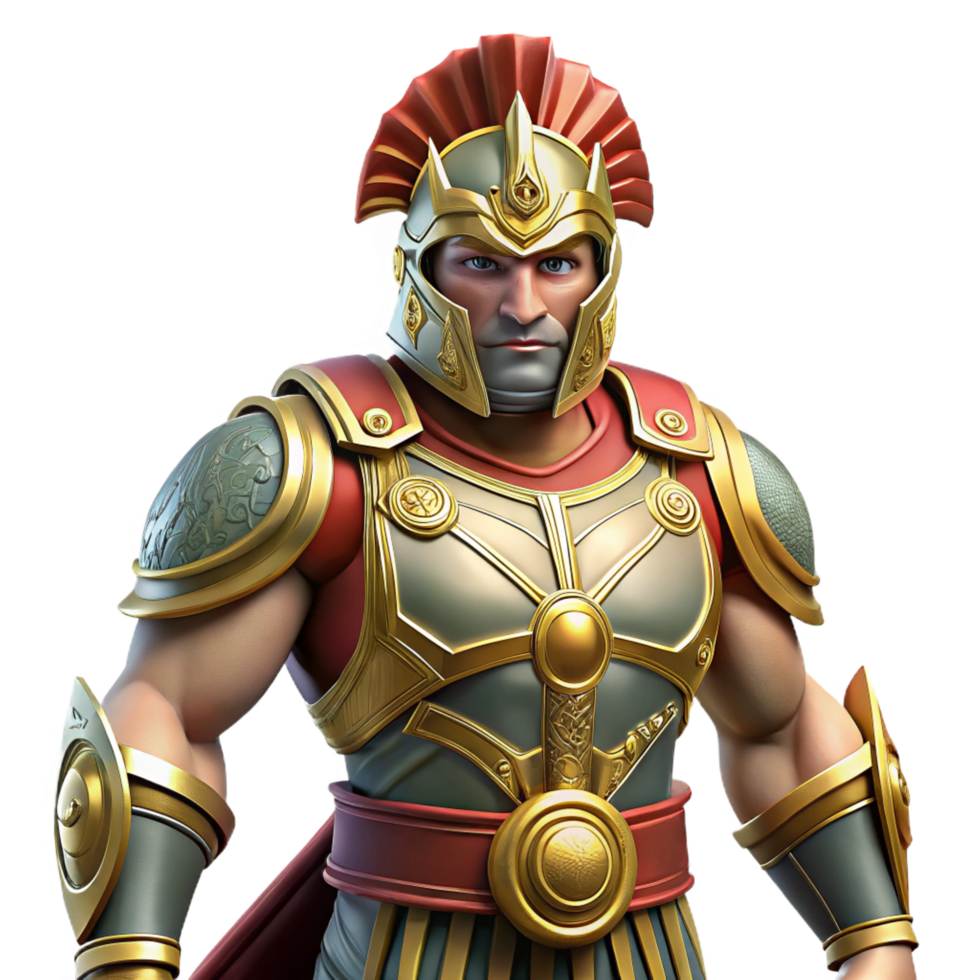 splendid coastal Ares, God of War, in full battle armor. NO BACKGROUND with Transparent Background. detailed png