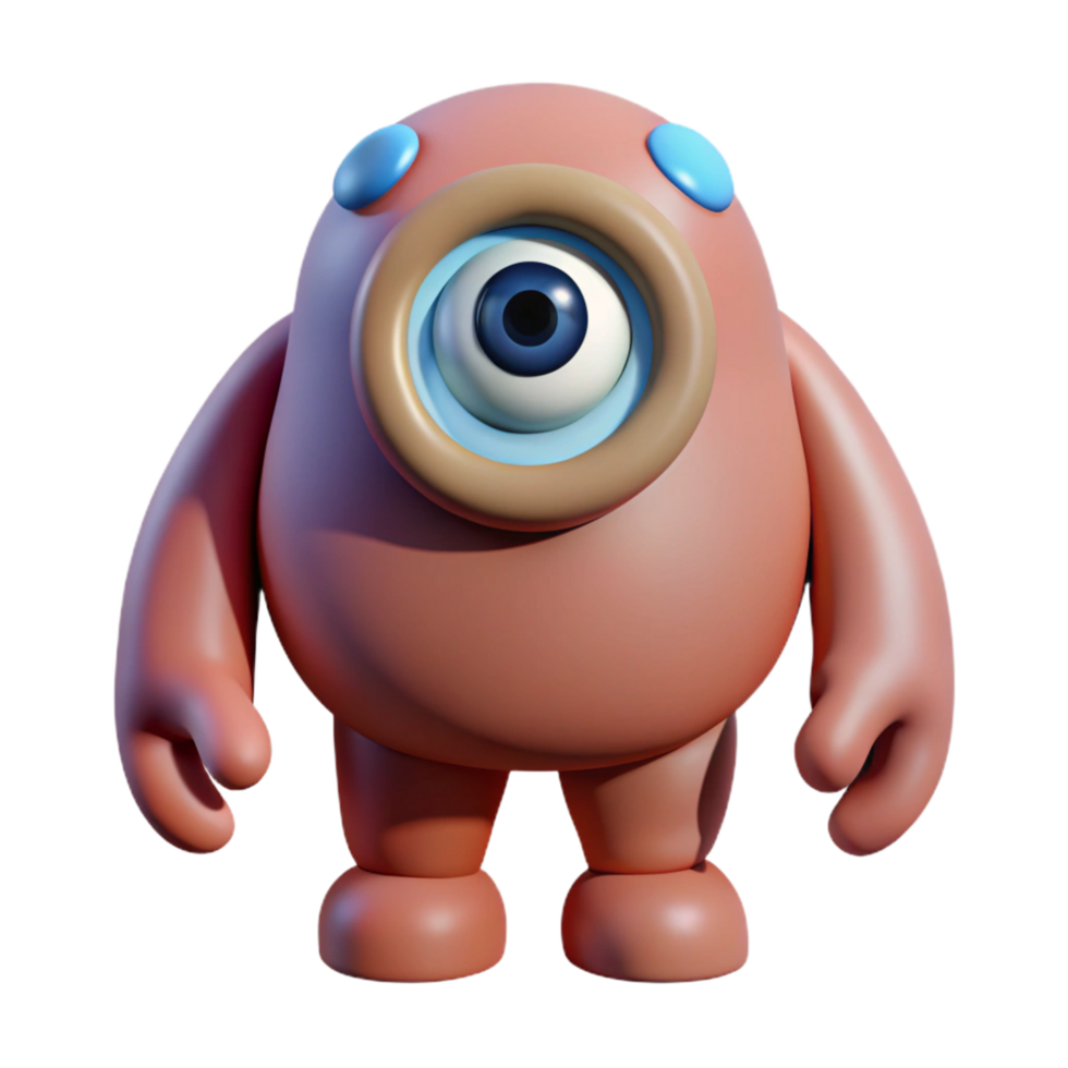nostalgic dazzling Cyclops, one-eyed giant. NO BACKGROUND with Transparent Background. ultra HD png