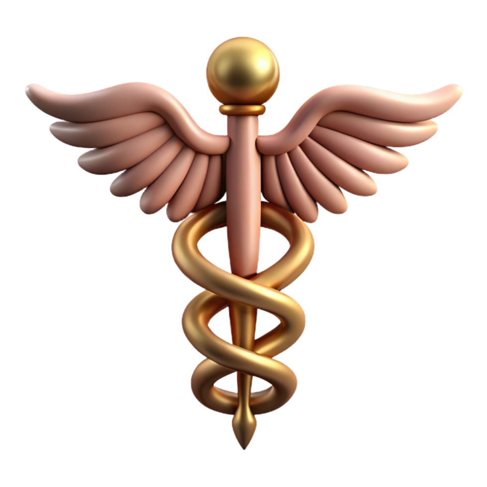 gorgeous bold elegant Caduceus, Hermes's staff. NO BACKGROUND with Transparent Background. sharp png