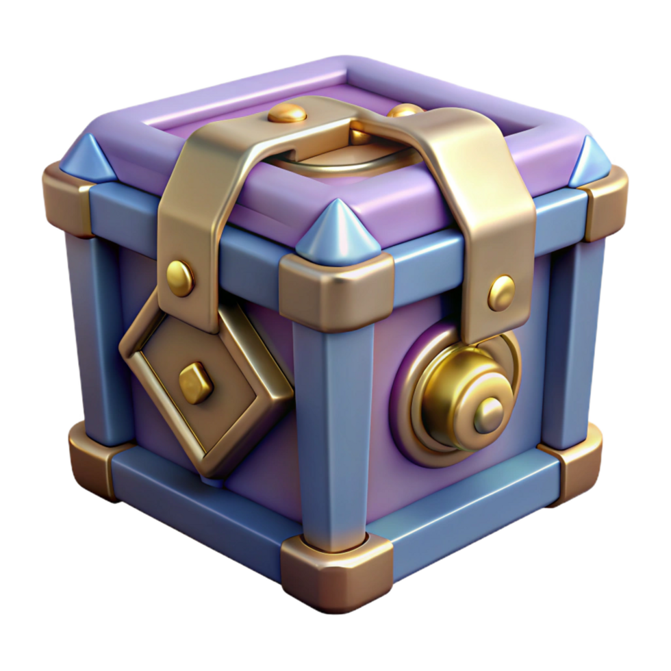 whimsical magnificent Pandora's Box, mythical artifact. NO BACKGROUND with Transparent Background. refined png