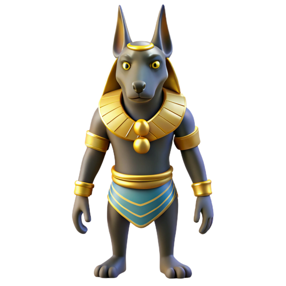 sumptuous unforgettable Anubis, Egyptian god of the dead. NO BACKGROUND with Transparent Background. png