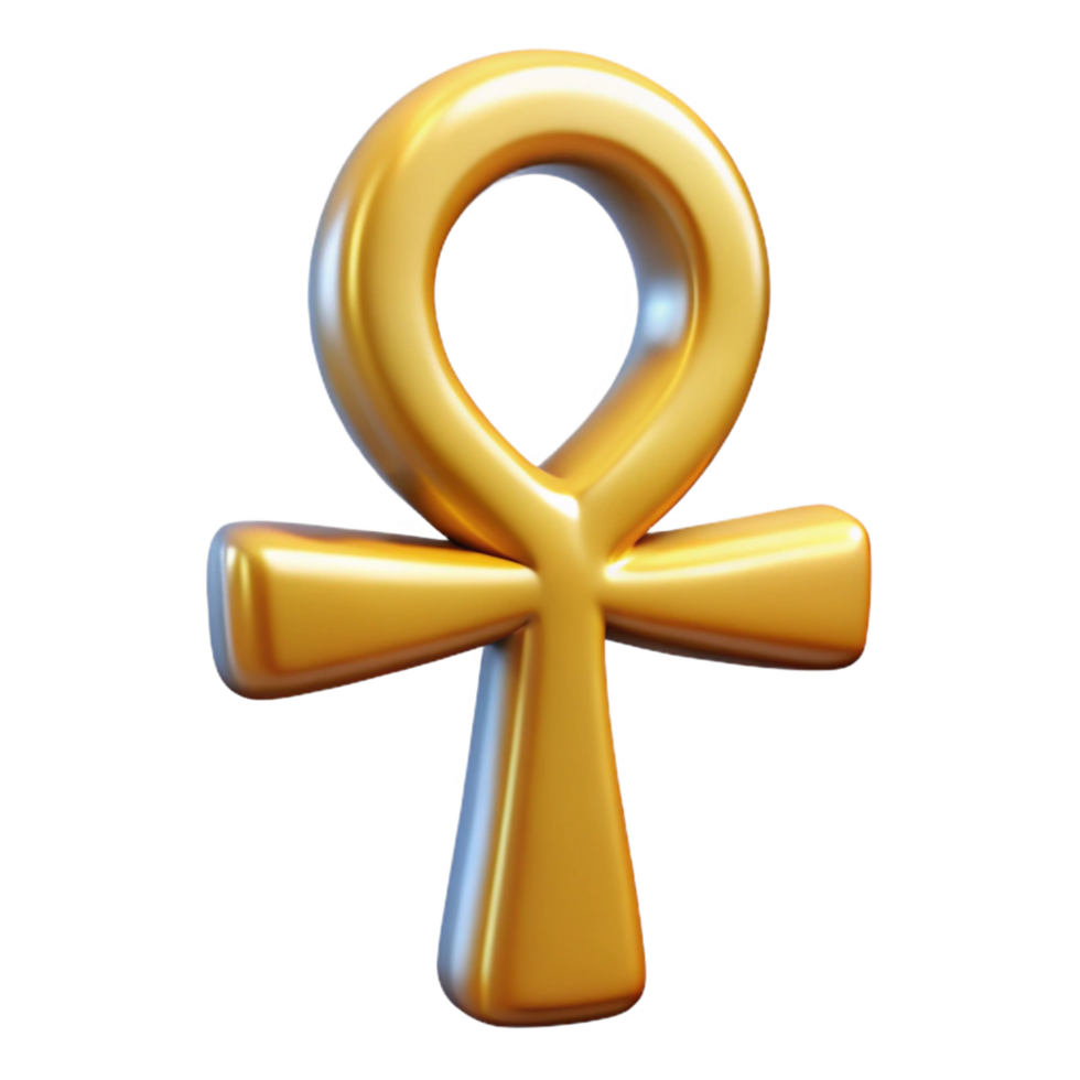 standout modern Ankh, Egyptian symbol of life. NO BACKGROUND with Transparent Background. fine detail png