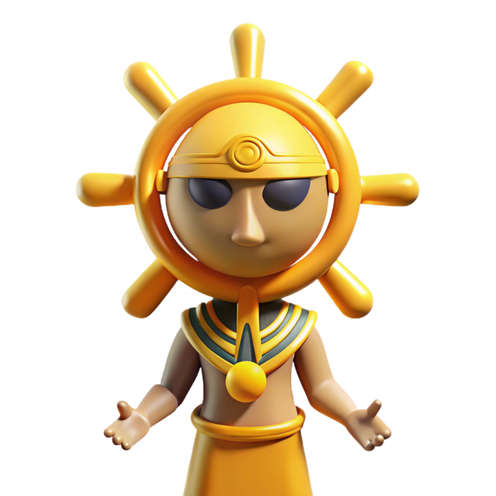 remarkable artistic Ra, Egyptian sun god. NO BACKGROUND with Transparent Background. flawless png