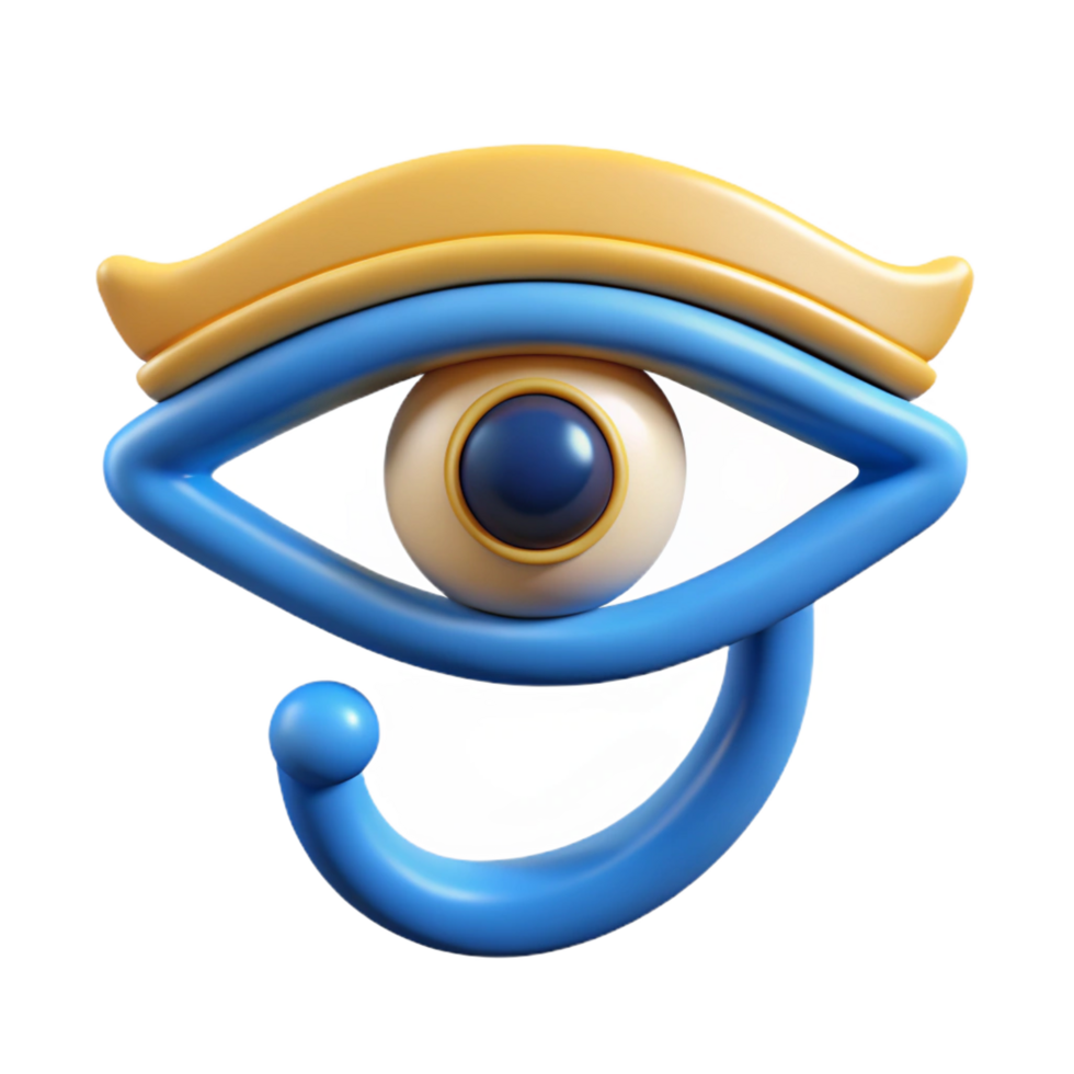 sumptuous remarkable Eye of Horus, Egyptian symbol of protection. NO BACKGROUND with Transparent Background. png
