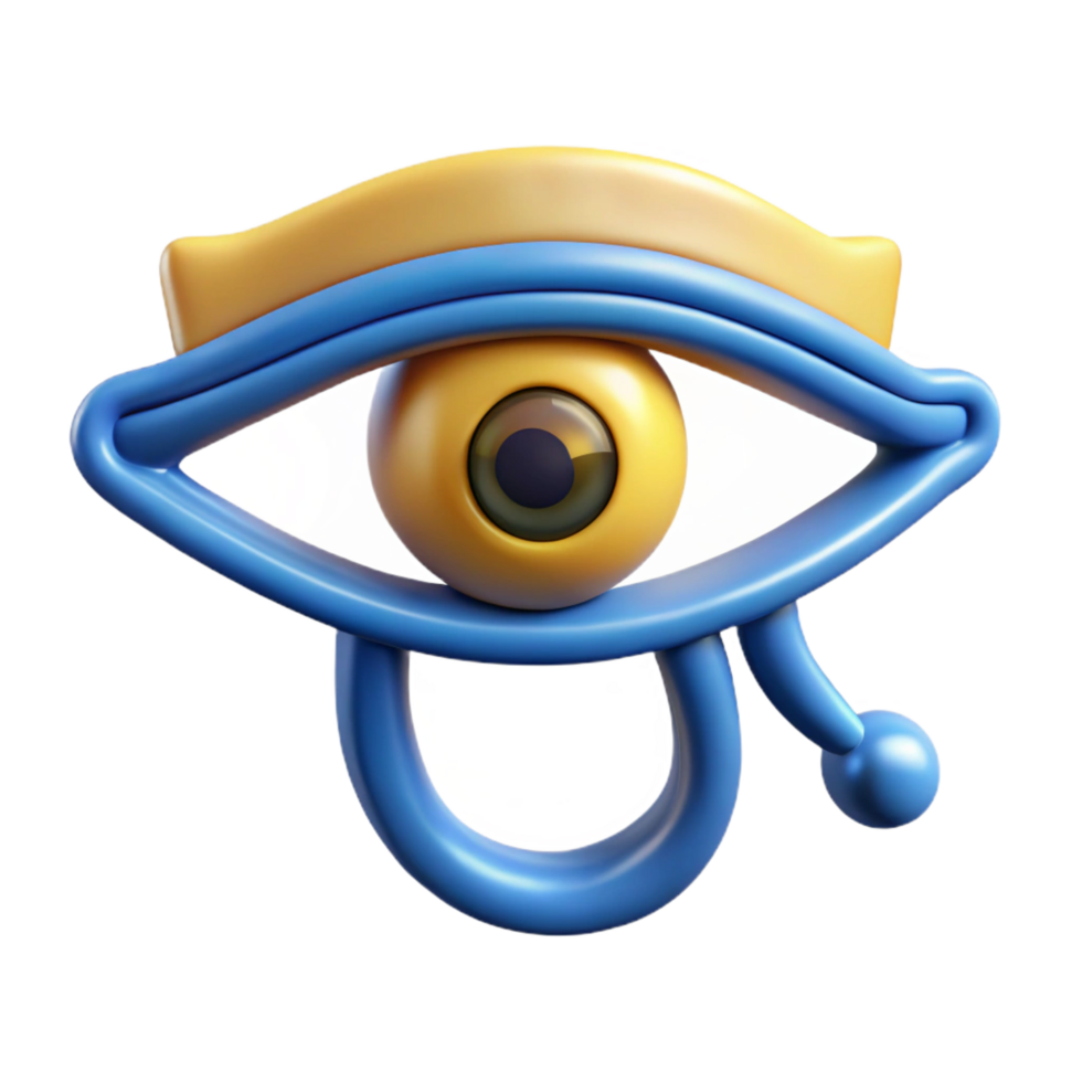 iconic elegant Eye of Horus, Egyptian symbol of protection. NO BACKGROUND with Transparent Background. perfect clarity png