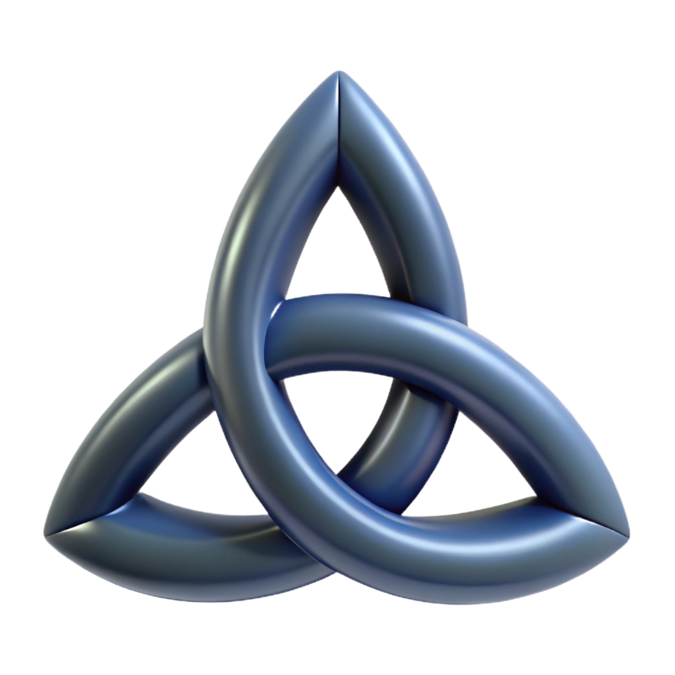 vibrant modern Triquetra, Celtic symbol. NO BACKGROUND with Transparent Background. fine detail png