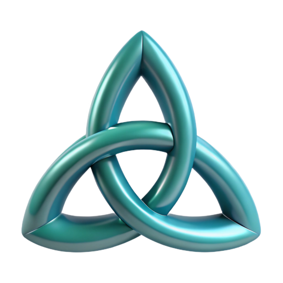nostalgic glorious Triquetra, Celtic symbol. NO BACKGROUND with Transparent Background. museum quality png
