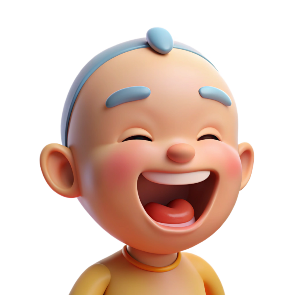 passionate serene Happy baby, laughing, NO BACKGROUND with Transparent Background. professional png