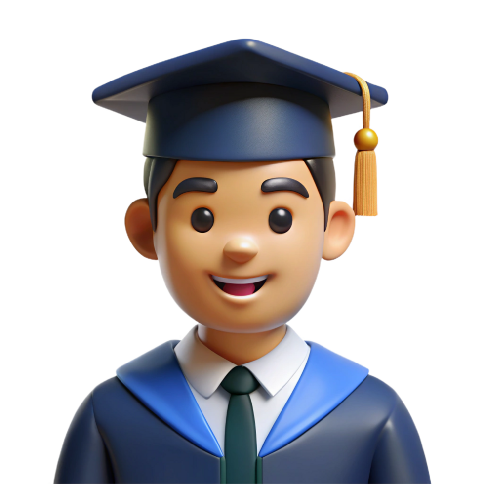 splendid exceptional Graduate student, cap and gown, NO BACKGROUND with Transparent Background. png