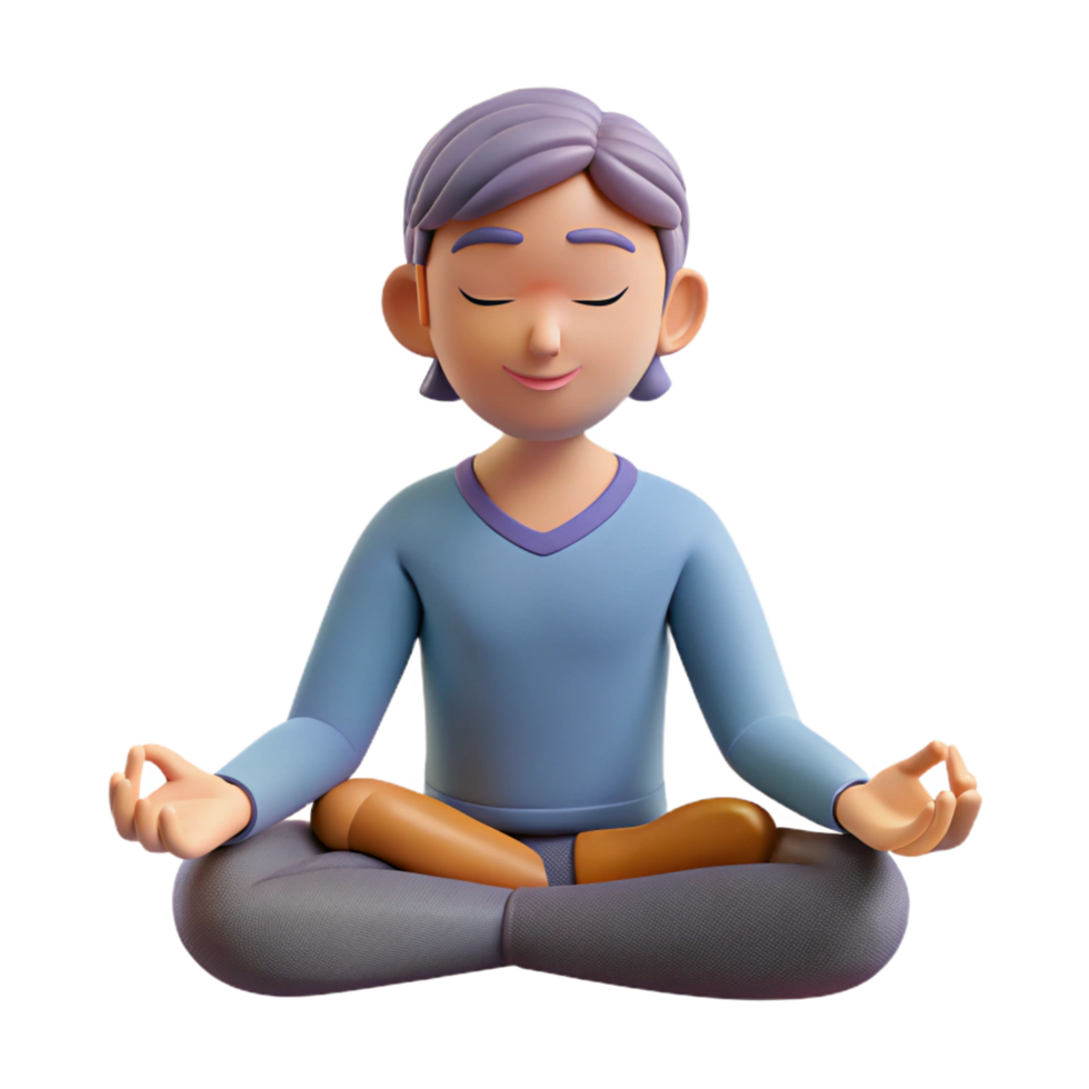 majestic artistic Person, meditating, eyes closed, NO BACKGROUND with Transparent Background. artisan png