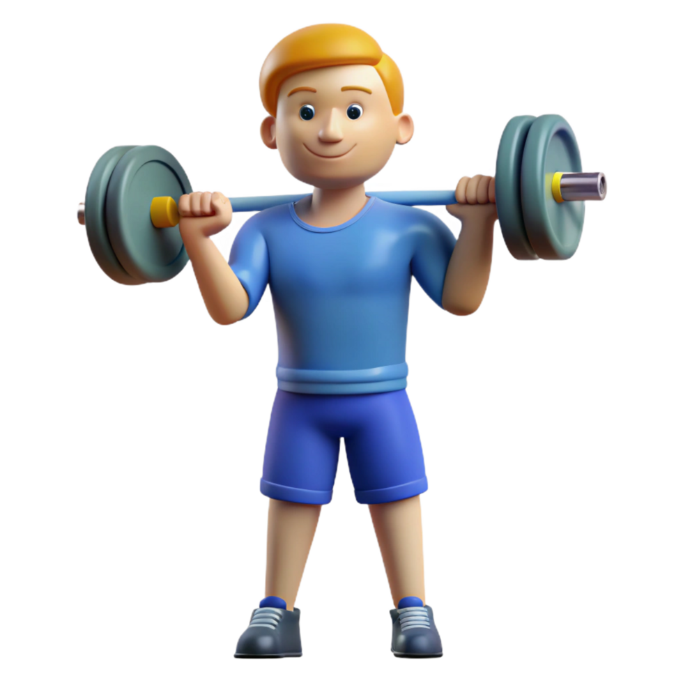 iconic gothic Man, lifting weights, NO BACKGROUND with Transparent Background. original png