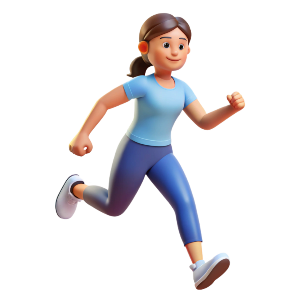 memorable futuristic Woman, running, NO BACKGROUND with Transparent Background. authentic png