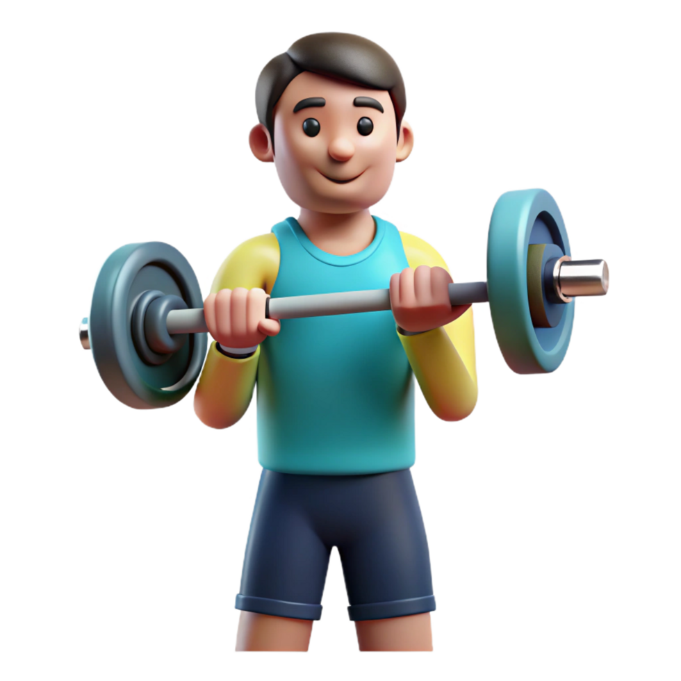 splendid art deco Man, lifting weights, NO BACKGROUND with Transparent Background. ultra HD png