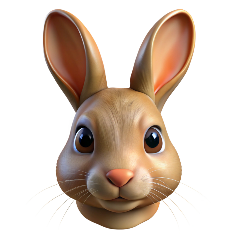sought-after traditional Rabbit, portrait, NO BACKGROUND with Transparent Background. studio quality png
