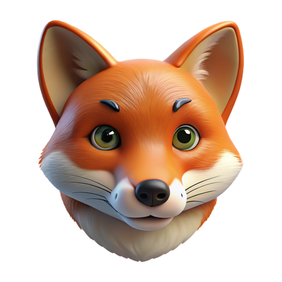 stunning calm creative Fox, portrait, NO BACKGROUND with Transparent Background. expertly shot png